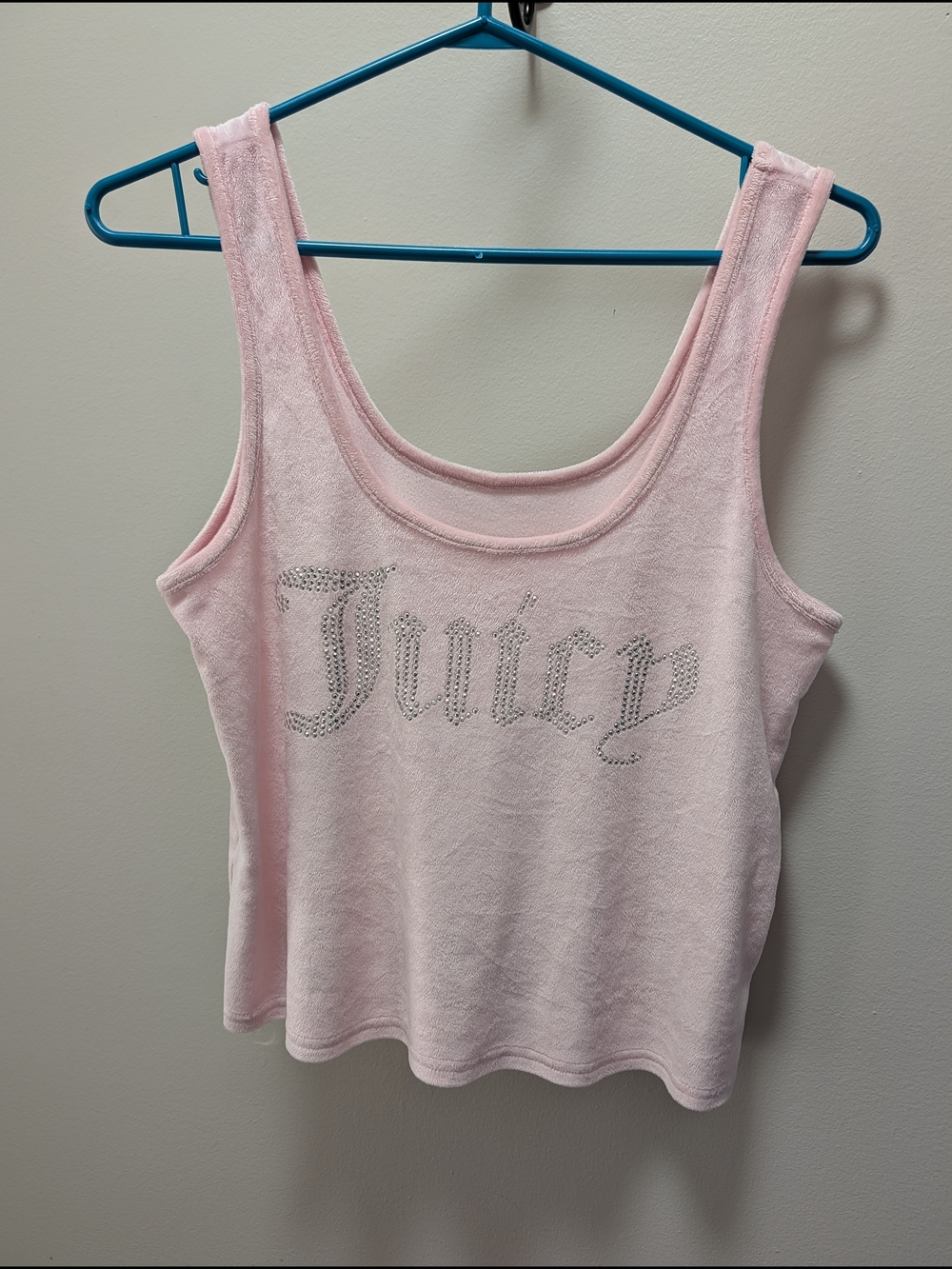 Juicy Couture Light Pink Crystal Logo Tank Top